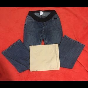 Maternity Lot Jean Pants Medium & Bella waist Band